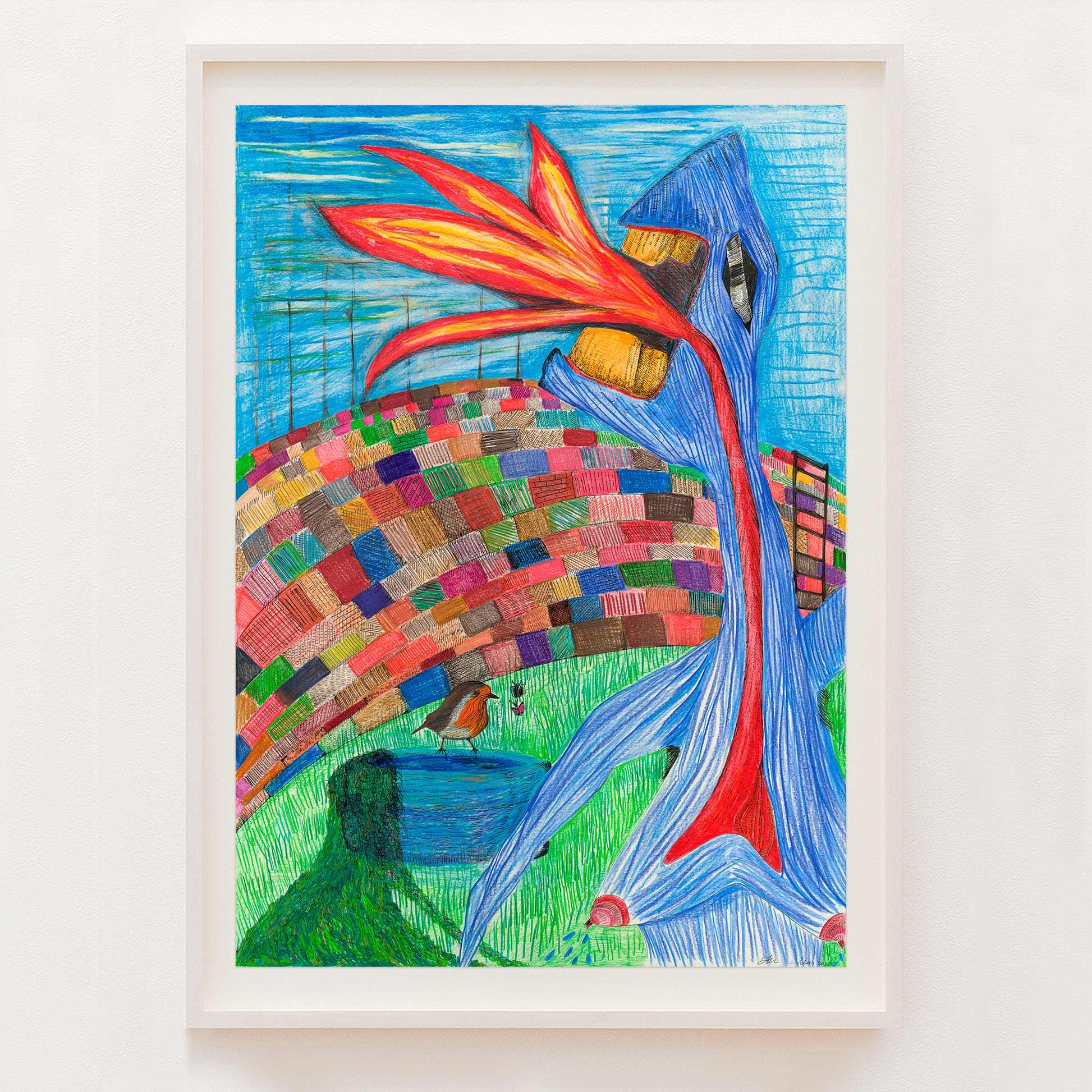 Bricked In – framed limited edition fine art print by Alanna Lawley, from the Let Me Tell You How You Feel series"